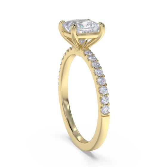 Princess Diamond Shoulder Set Ring