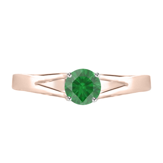 Classic Round Emerald Solitaire Ring