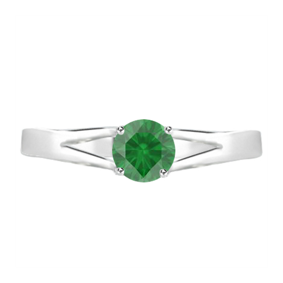 Classic Round Emerald Solitaire Ring