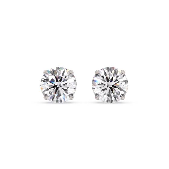 Round Diamond Halo Earrings