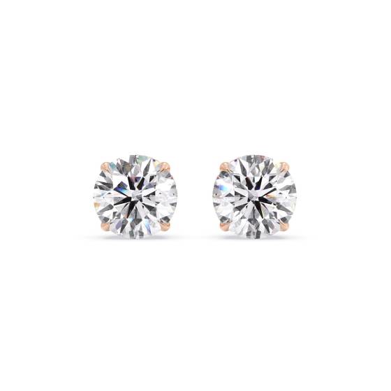 Round Diamond Halo Earrings