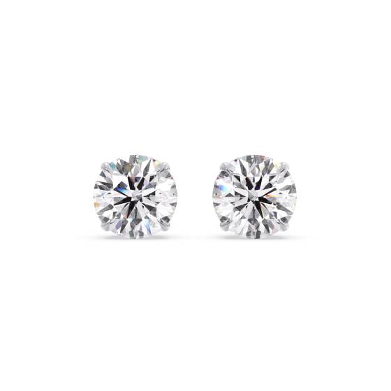 Round Diamond Halo Earrings