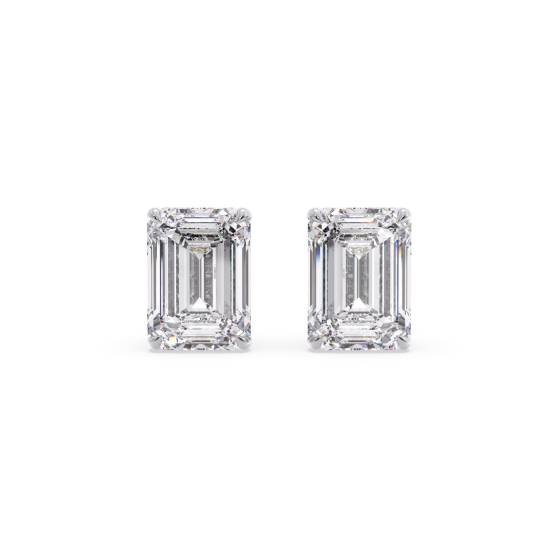 Emerald Diamond Halo Earrings