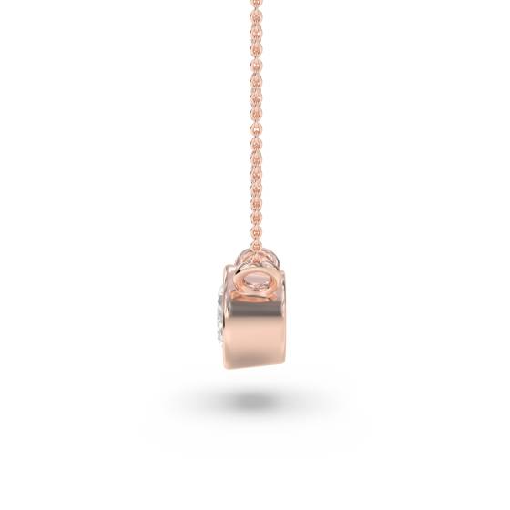 Oval Diamond Bezel Set East To West Solitaire Pendant