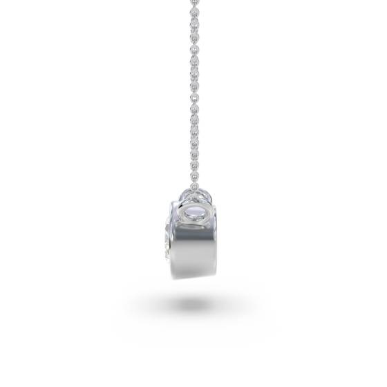 Oval Diamond Bezel Set East To West Solitaire Pendant