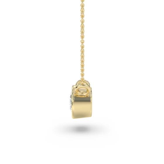 Oval Diamond Bezel Set East To West Solitaire Pendant