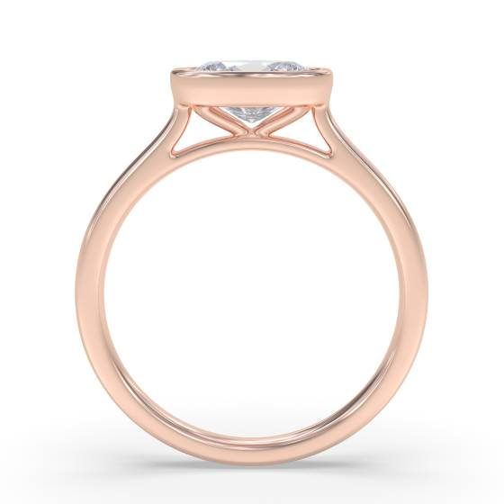 Oval Diamond Bezel Set East To West Solitaire Ring