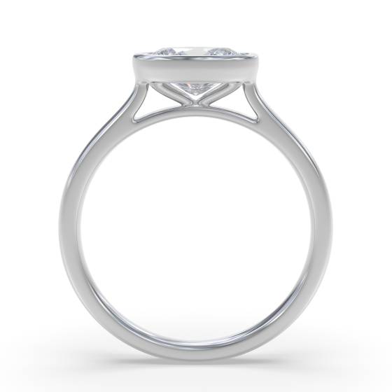 Oval Diamond Bezel Set East To West Solitaire Ring