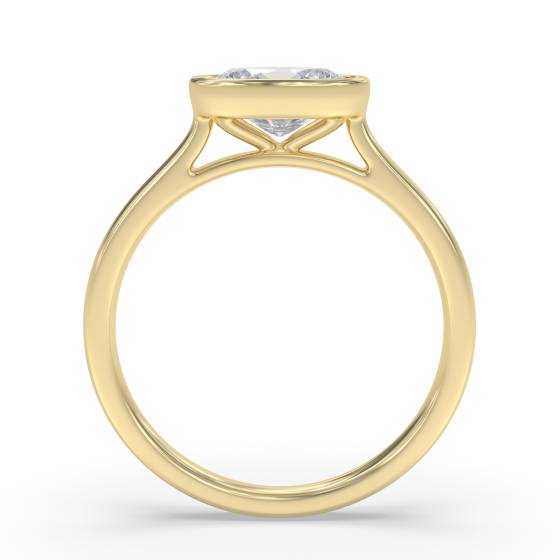 Oval Diamond Bezel Set East To West Solitaire Ring