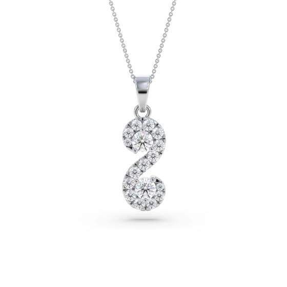 Swirling Round Diamond Designer Pendant