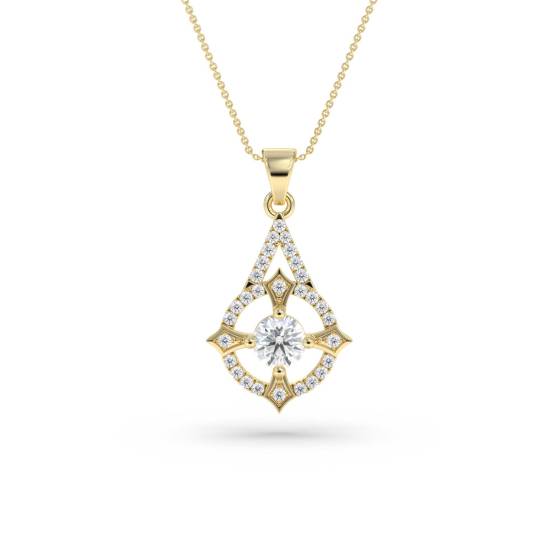 Stylish Round Diamond Designer Pendant