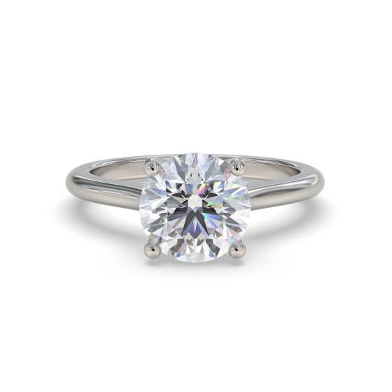 0.50ct SI1/E Natural Round Cut Diamond Solitaire Ring in Platinum