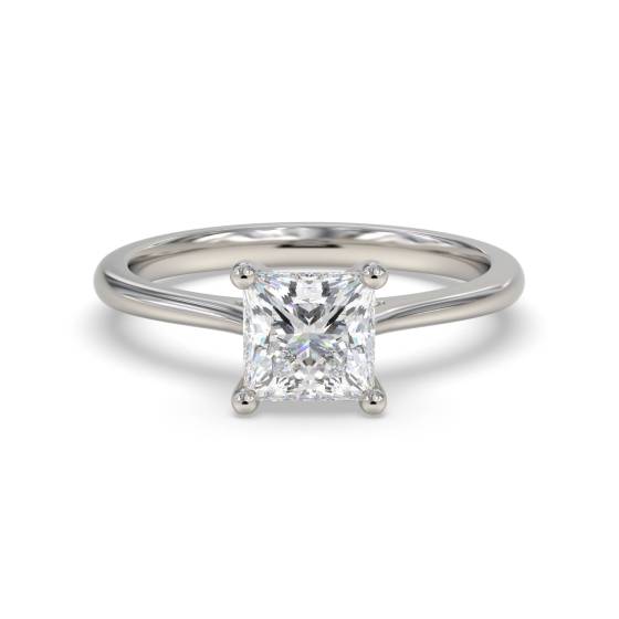 0.80ct VS1/D Natural Princess Cut Diamond Solitaire Ring in Platinum