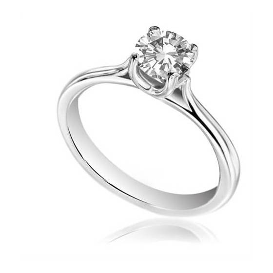 0.80ct SI1/F Natural Round Diamond Engagement Ring in Platinum
