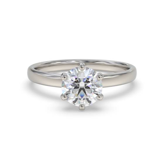 3.50ct VS2/J Natural Round Cut Diamond Solitaire Ring in Platinum