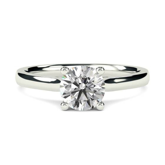 GIA Certified 1.25ct VVS1/J Natural Round Cut Diamond Solitaire Ring in 18k White Gold