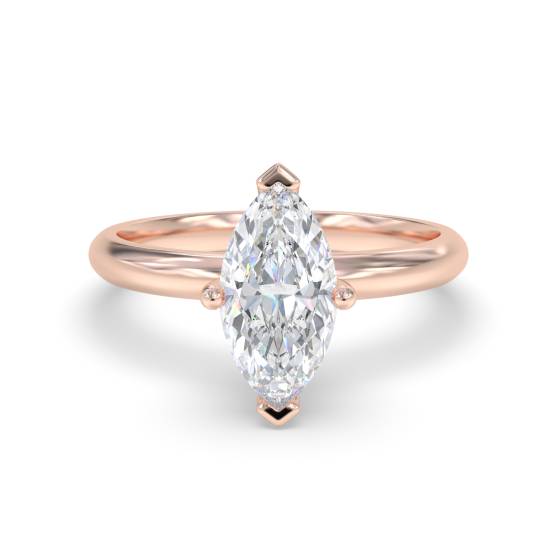 Marquise Hidden Halo Diamond Engagement Ring