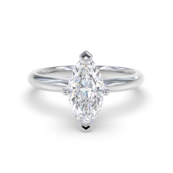 Marquise Hidden Halo Diamond Engagement Ring