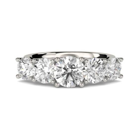 0.50ct SI2/G Lab Grown Round Cut Diamond 5 Stone in Platinum