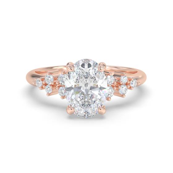 Oval Diamond Shoulder Set Ring