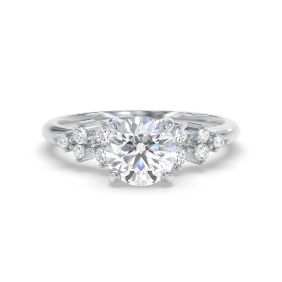 Round Diamond Shoulder Set Ring