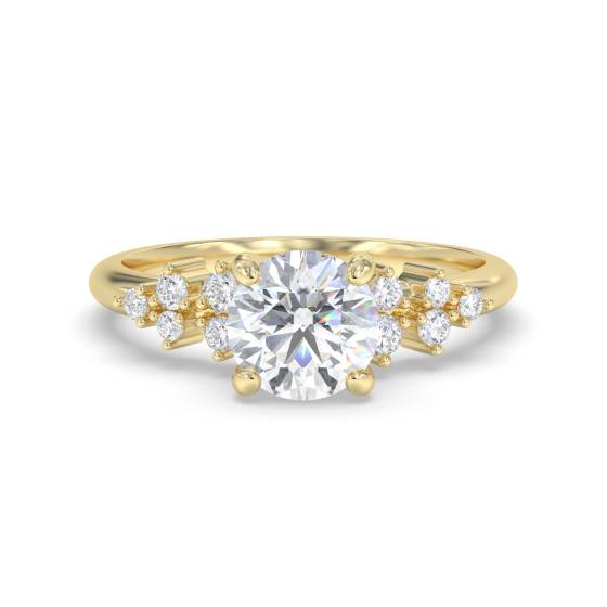Round Diamond Shoulder Set Ring