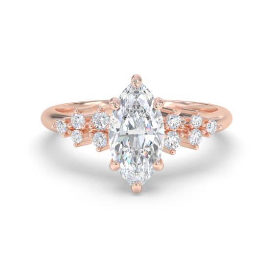 Marquise Diamond Shoulder Set Ring