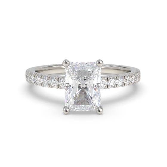 Radiant Diamond Shoulder Set Ring