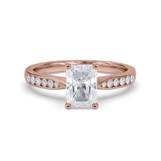Radiant Shoulder Set Diamond Engagement Ring