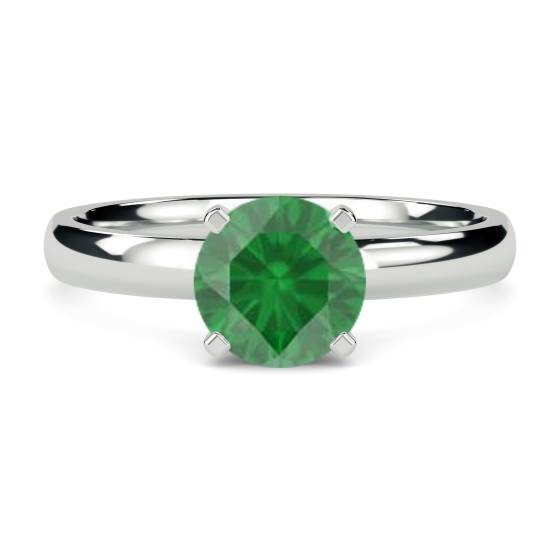 Classic Round Emerald Solitaire Ring