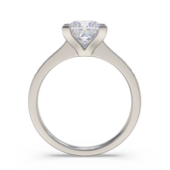 1.25ct SI1/G Princess Natural Diamond Shoulder Set Ring