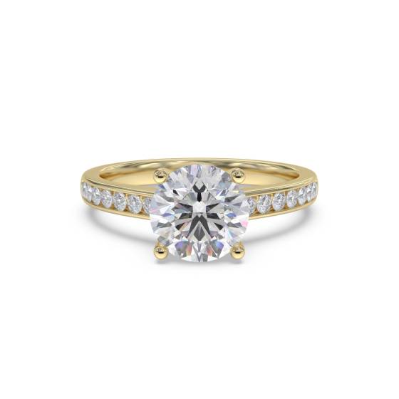 Round Diamond Shoulder Set Ring