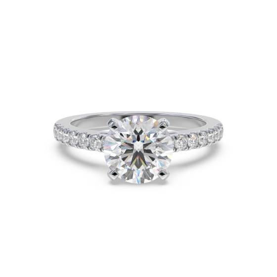 GIA Certified 0.68ct VVS1/D Natural Round Diamond Shoulder Set Ring in 18k White Gold