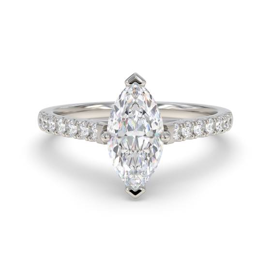 Marquise Diamond Shoulder Set Ring