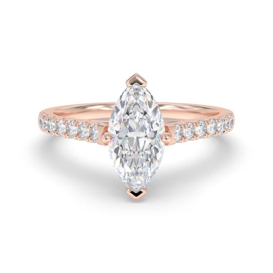 Marquise Diamond Shoulder Set Ring
