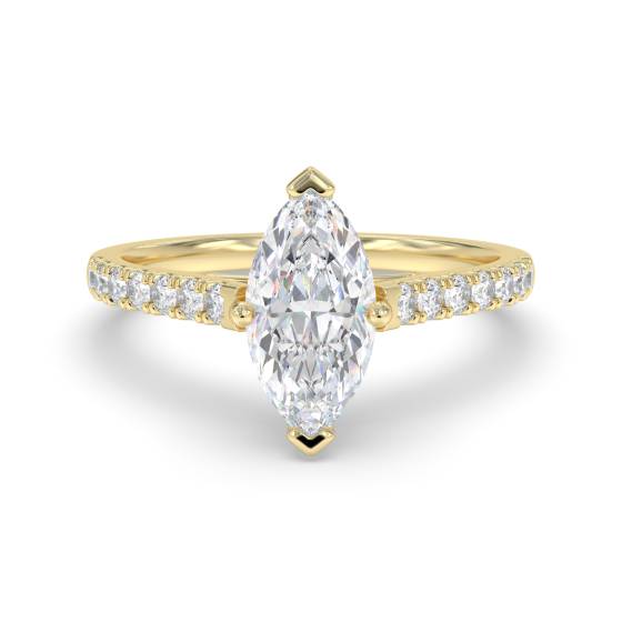 Marquise Diamond Shoulder Set Ring