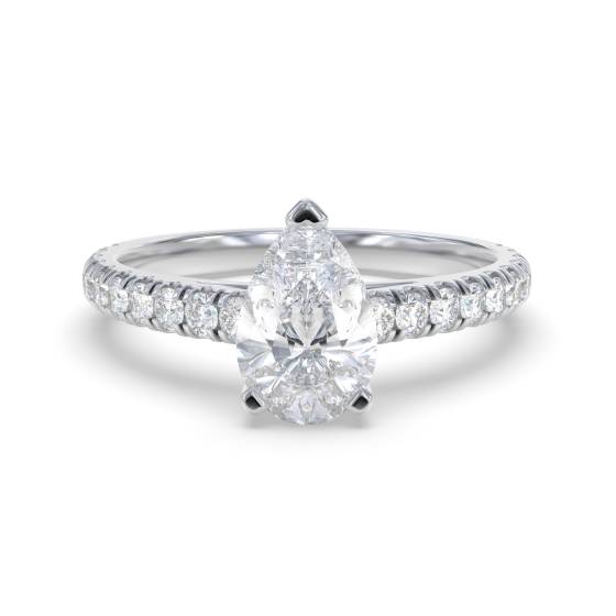 Pear Diamond Shoulder Set Ring