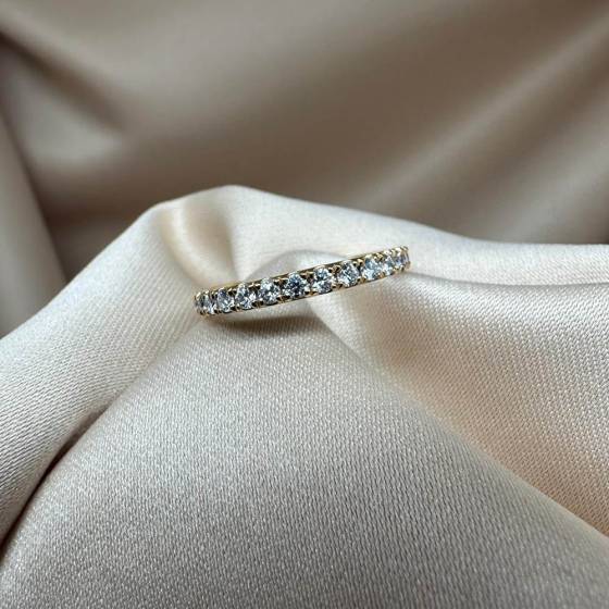 0.31ct VS/F-G Round Cut Natural Diamond Half Eternity Ring