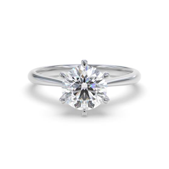 1.10ct SI1/J Natural Round Diamond Engagement Ring in 18k White Gold