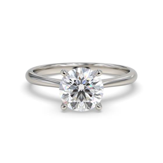 2.00ct VS2/I Natural Round Cut Diamond Four Claw Solitaire Ring in Platinum