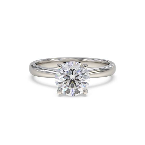 0.90ct VVS1/E Natural Round Diamond Engagement Ring in Platinum