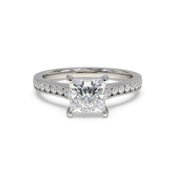 Princess Diamond Shoulder Set Ring