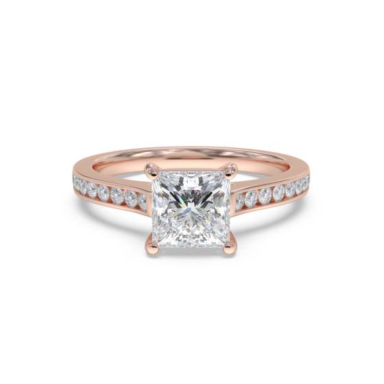 Princess Diamond Shoulder Set Ring
