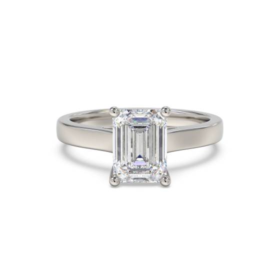 Modern Emerald Diamond Engagement Ring