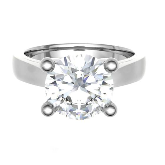 0.50ct VS1/D Natural Round Diamond Solitaire Engagement Ring in 18k White Gold