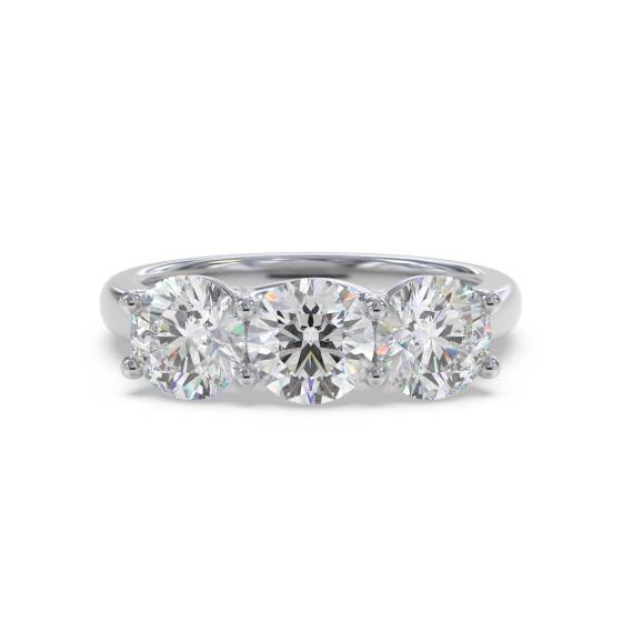 Classic Round Diamond Trilogy Ring