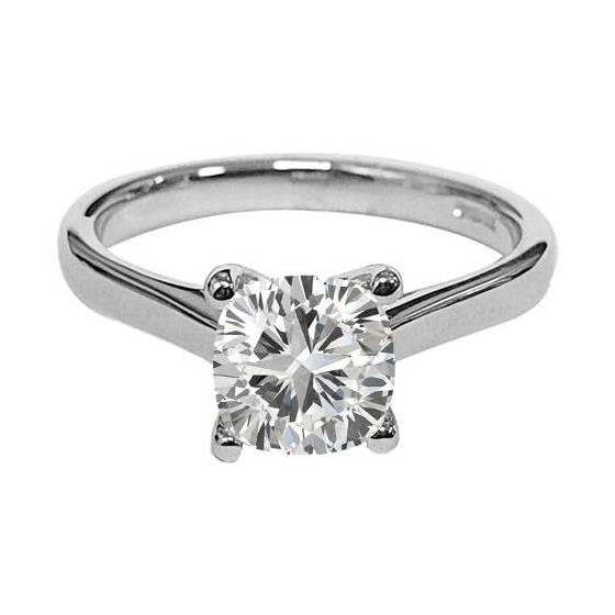 0.95ct VVS2/H Natural Cushion Diamond Engagement Ring in Platinum