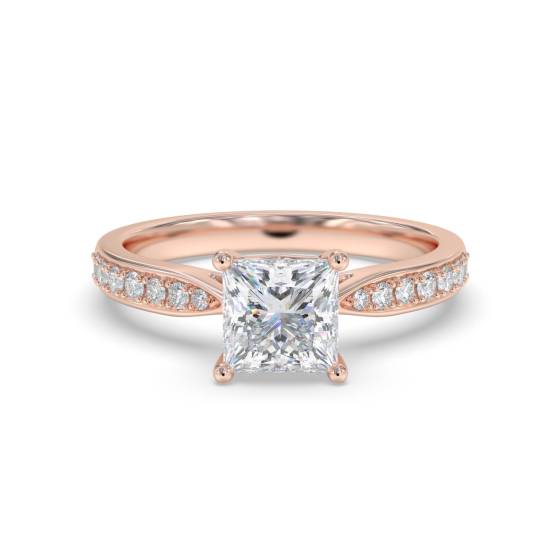 Princess Diamond Shoulder Set Ring