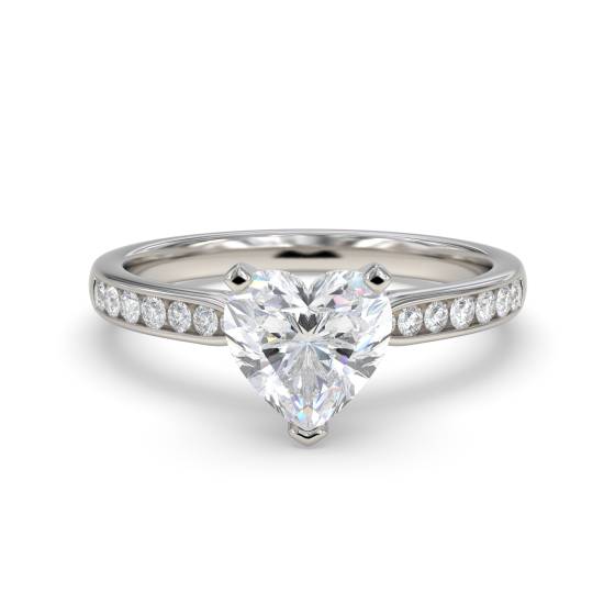 Modern Heart Diamond Shoulder Set Ring