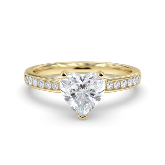 Modern Heart Diamond Shoulder Set Ring